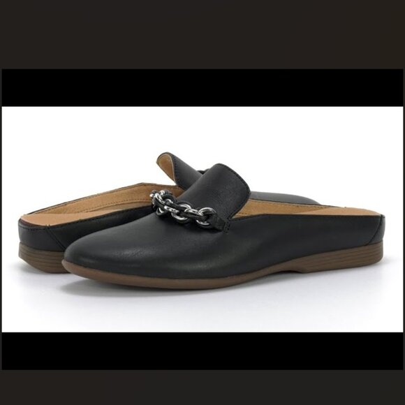 NEW Leora Leather Comfort Mules For Women in black 1125 4m2 - Picture 2 of 10